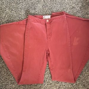 free people red bell bottoms
